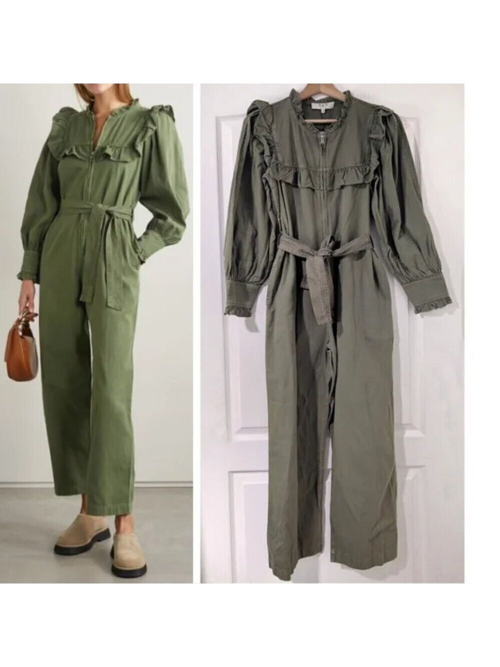 NWT Sea NY | Stan Tie Waist Jumpsuit In Cactus Green